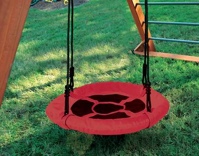 Four-Rope Red Round Swing